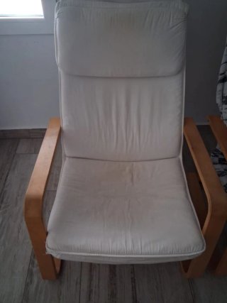 2 Sillones de Madera y Tela Beige