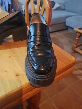 Zapatos Mocasines de Charol Negros