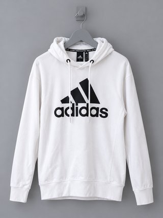 Sudadera Blanca Adidas con Capucha y Logo