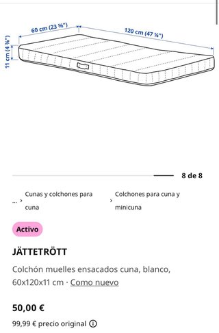 Colchón para cuna IKEA