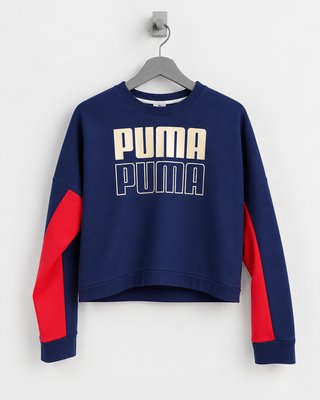 Sudadera Puma Corta Modern Sport Azul y Roja