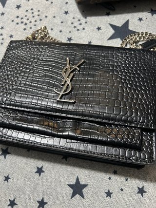 Bolso YSL efecto cocodrilo negro