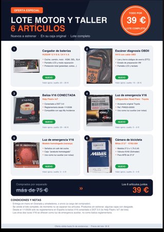 Lote 6 Artículos Motor y Taller