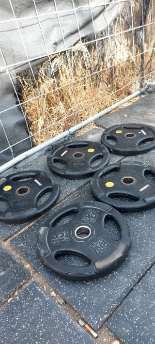 Lote Gimnasio profesional 855kg Discos Olímpicos