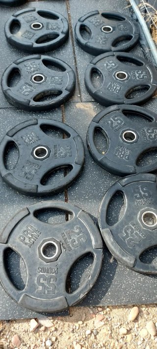 Lote Gimnasio profesional 855kg Discos Olímpicos