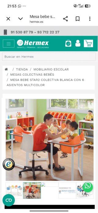 Mesa Colectiva Star2 para 6 Bebés