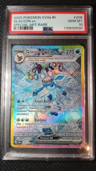 Carta Pokémon Indonesia Glaceon ex SAR PSA 10