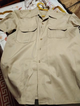 Camisa Militar Manga Corta Beige
