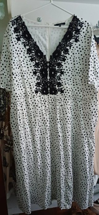 Vestido Couchel lunares negro y blanco Talla 2XL