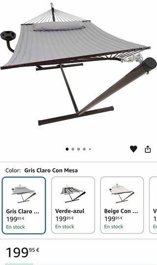Hamaca con Soporte y Mesa Auxiliar