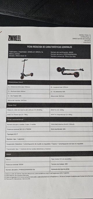 Patinete Eléctrico Zhweel Duo Max 2000W