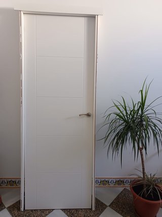 Puerta Interior de Madera Lacada en Blanco