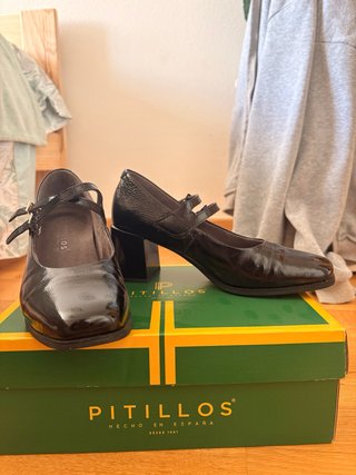 Zapatos de Tacón Pitillos Charol Negro