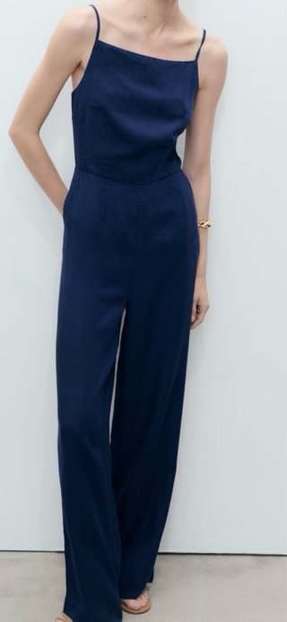 Mono denim azul oscuro Mango.