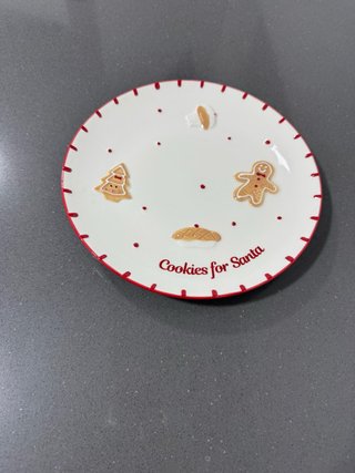 Plato Galletas Navidad Santa Cerámica