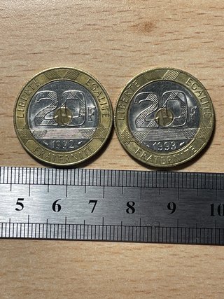 Lote 2 Monedas 20 Francos Franceses