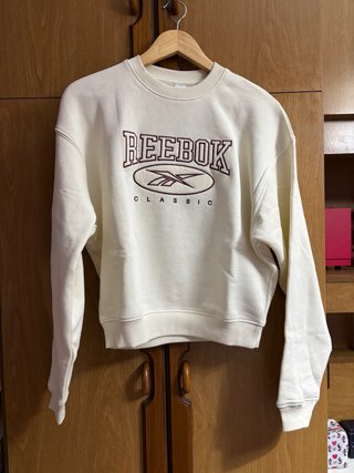 Sudadera Reebok Classic Crema y Granate XS