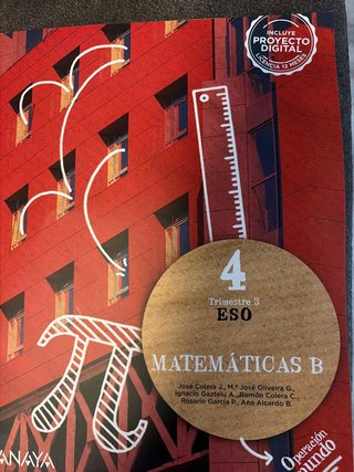 Libro matemáticas 4 de eso de tercer trimestre