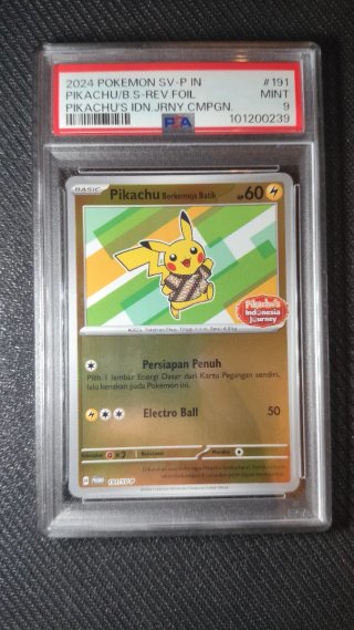 Carta Pokémon Pikachu Batik Holo Reverse PSA 9