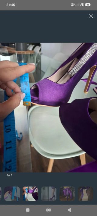 Zapatos de fiesta morados con plataforma
