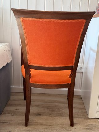 Butaca de Madera retro con Tapizado Naranja