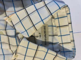 Camisa Emporio Armani Cuadros Azul Talla M