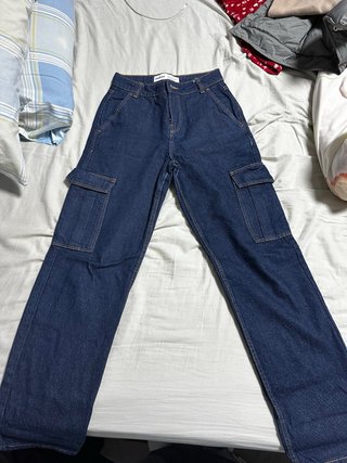 Pantalones vaqueros cargo azules