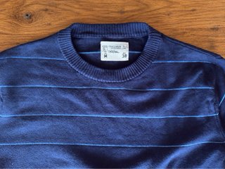 Jersey vintage XDYE de Pull&Bear azul marino rayas