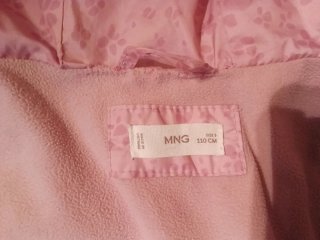 Abrigo acolchado rosa Mango