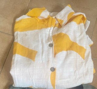 Camisa de Tallas Grandes Amarilla y Blanca