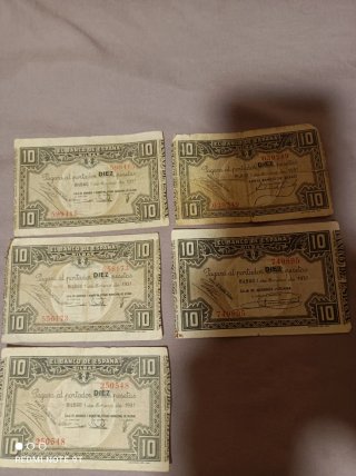 Billetes República Española 1937 (22 unidades)