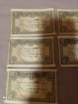 Billetes República Española 1937 (22 unidades)