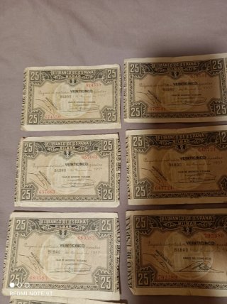 Billetes República Española 1937 (22 unidades)