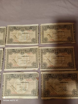Billetes República Española 1937 (22 unidades)