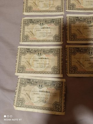 Billetes República Española 1937 (22 unidades)