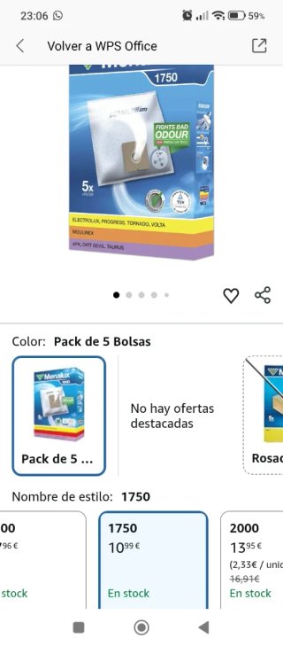 Bolsas aspirador Menalux 1750 (Pack 5)