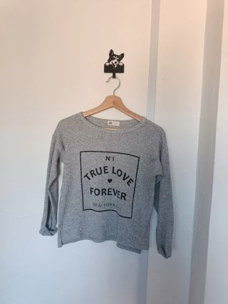 Sudadera H&M Gris True Love Forever