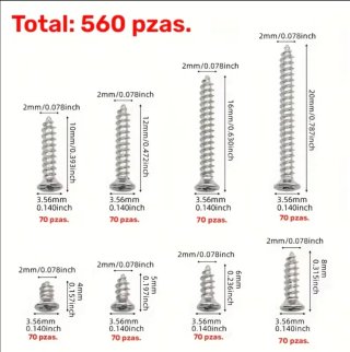 Set de 560 Tornillos Variados