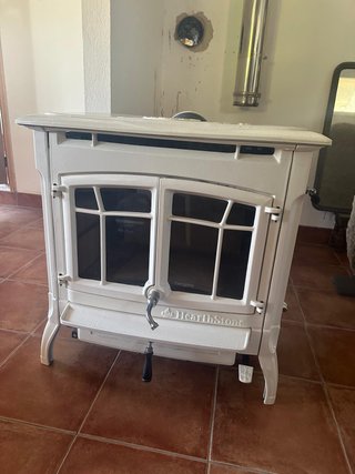 Estufa de leña Hergom bennington esmaltada blanca