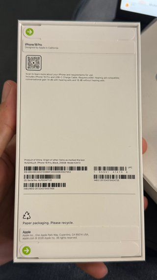 iPhone 18 Pro 256GB Negro Nuevo Sellado