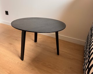 Mesa de Salón de Madera Maciza Negra redonda 60cm