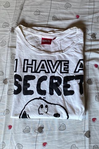 Camiseta Peanuts Snoopy XL 100% algodón blanca