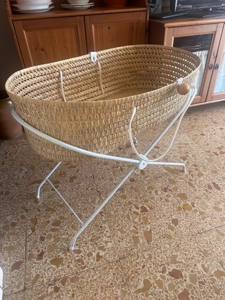 Cuna Moisés Mimbre Plegable Bebé