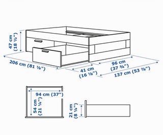 Cama BRIMNES IKEA 90x200 Blanca