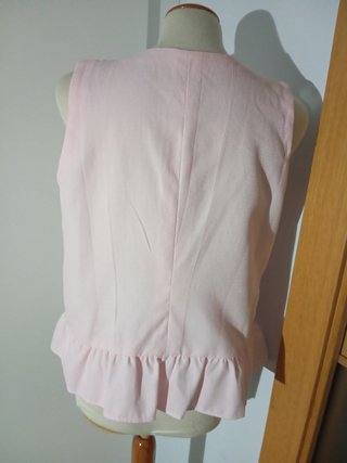 Blusa Rosa con Detalle de Encaje Talla XL