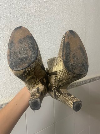 Botines Zara Piel Tacón Serpiente