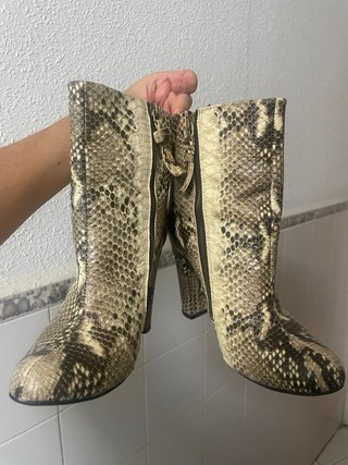 Botines Zara Piel Tacón Serpiente