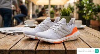 Zapatillas Adidas Ultraboost grises y naranjas