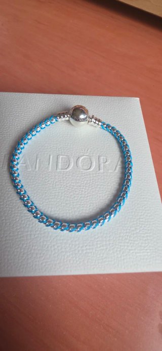 Pulsera Pandora caja cordón azul