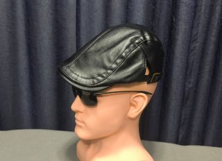 Gorra Estilo Gatsby de Polipiel Negra